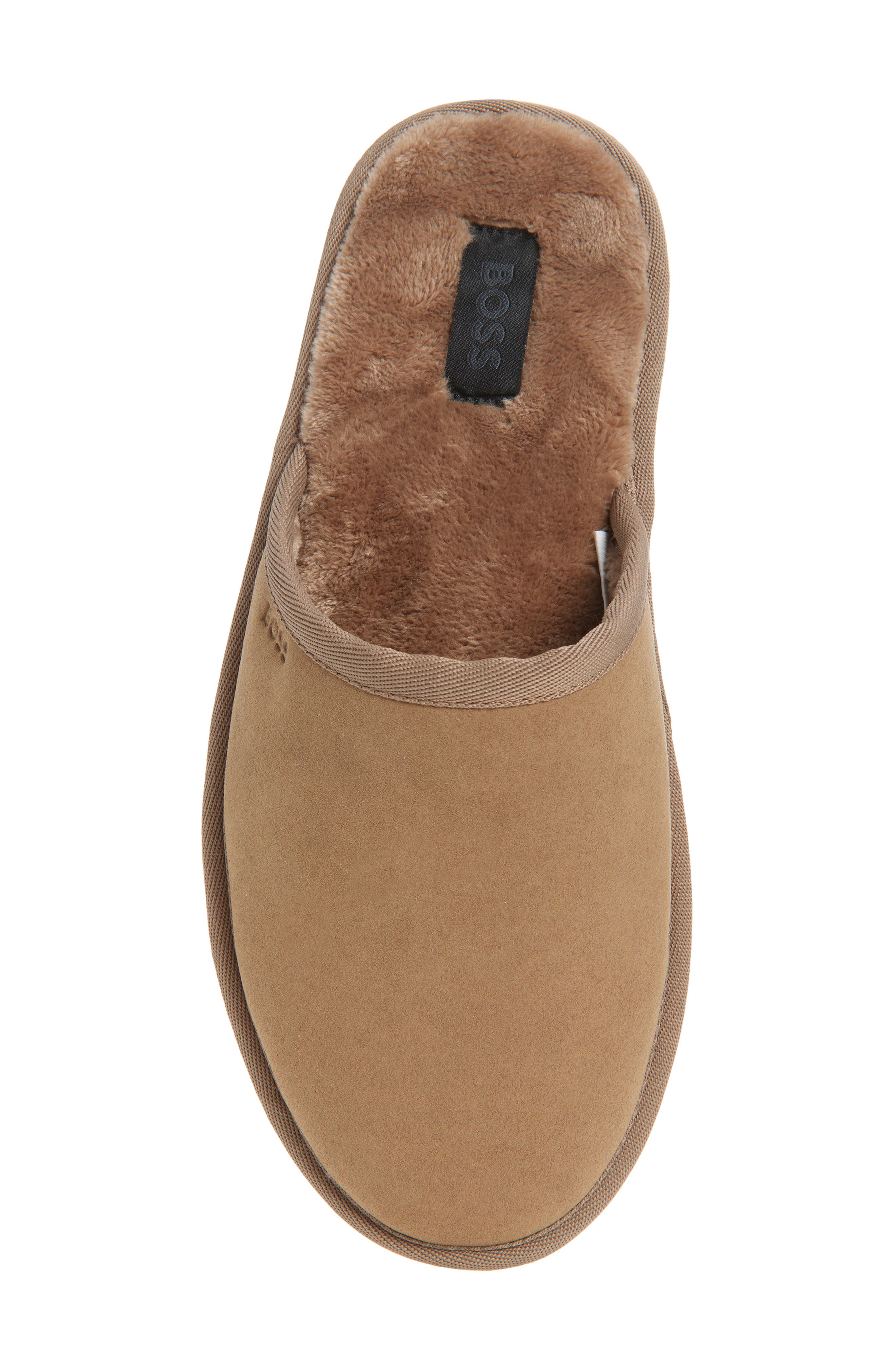 BOSS Faux Fur Lined Scuff Slipper, Alternate, color, Medium Beige