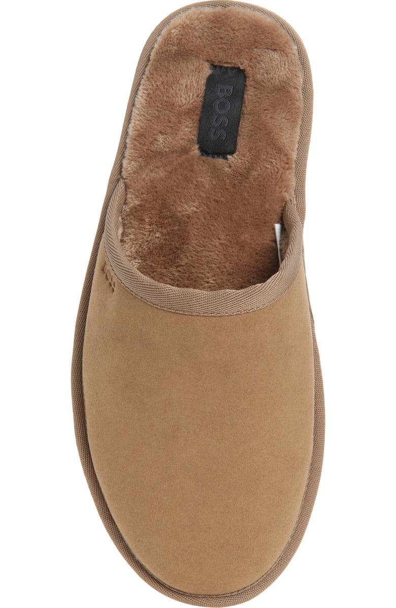 BOSS Faux Fur Lined Scuff Slipper, Alternate, color, Medium Beige