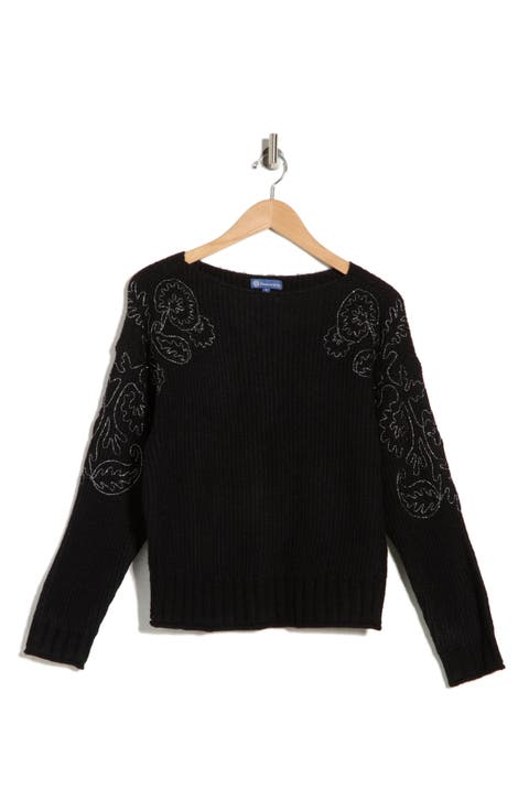 Embroidered Pullover Sweater