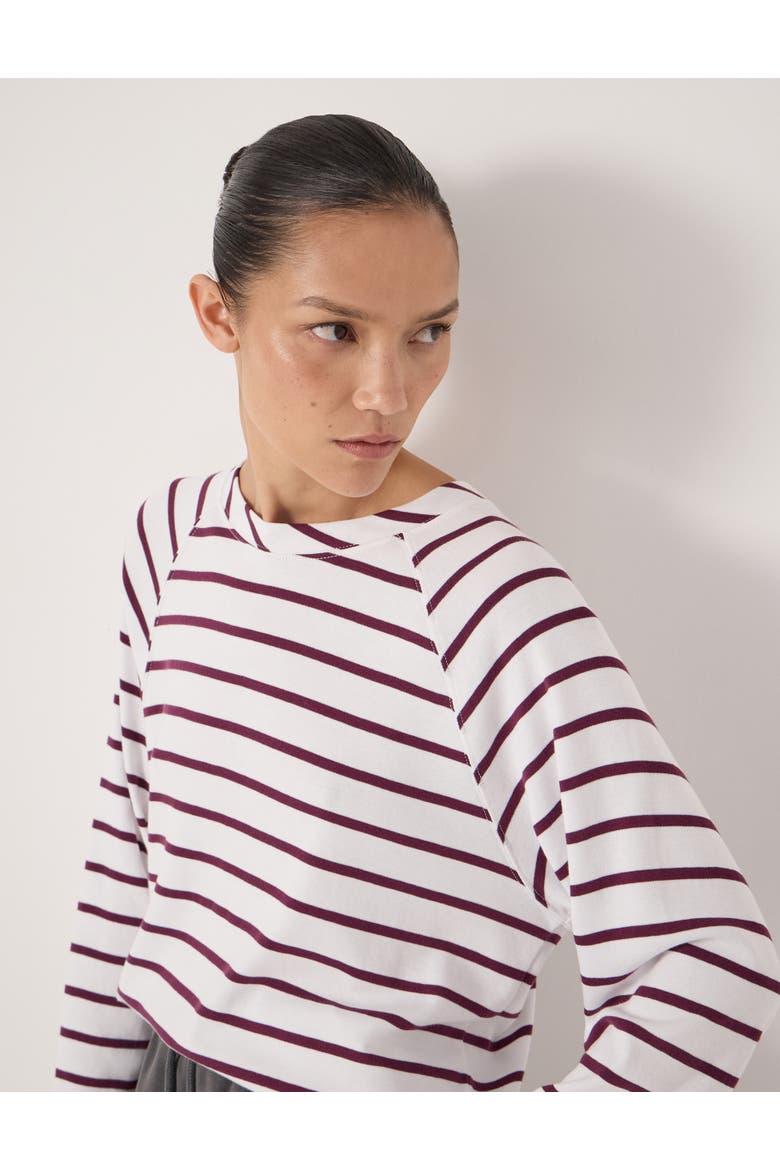 Matilda Raglan Stripe Top, Alternate, color, Wine Red