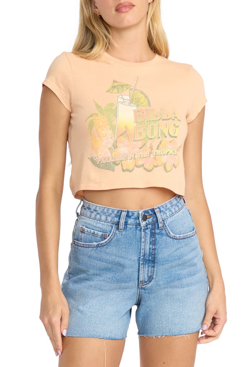Vacay Awaits Crop T-Shirt, Main, color, SUNSTONE