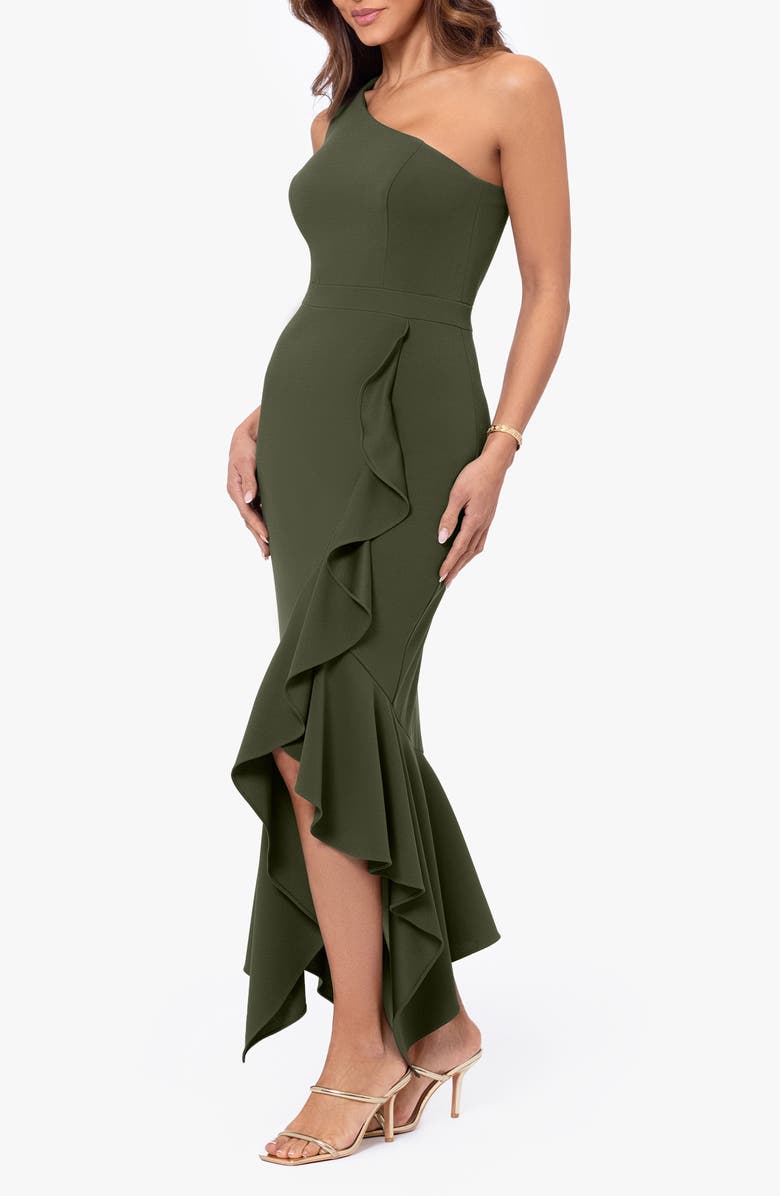 slim fit dress slacks Black One Shoulder Asymmetric Hem Ruched Midi Dress – AX Paris main image 0