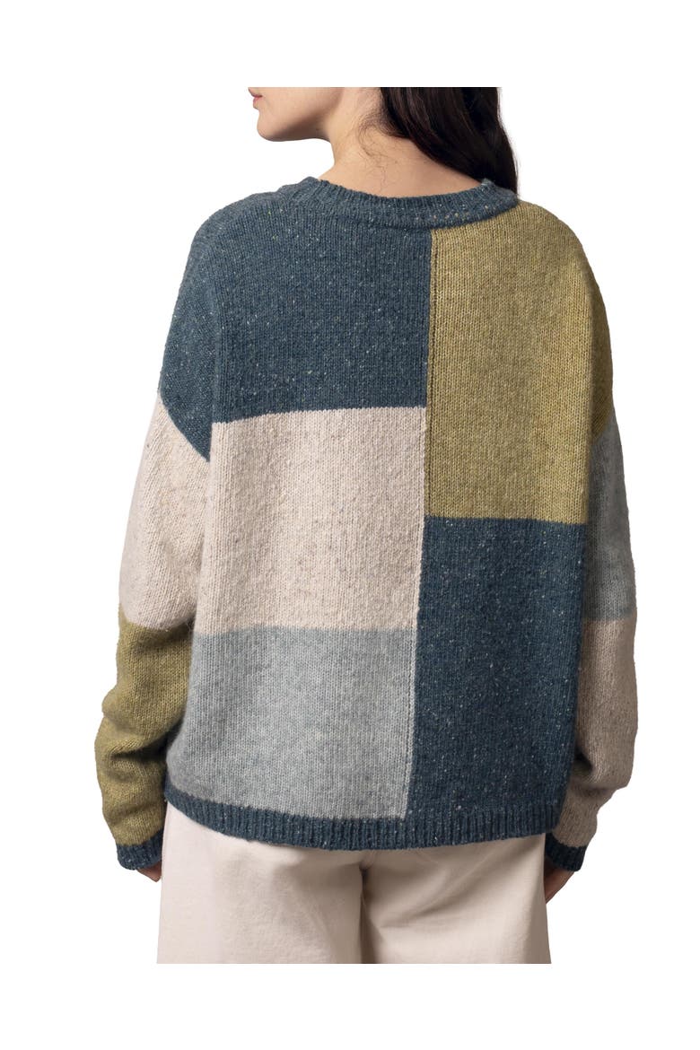 Colour Block Crew Neck Sweater, Alternate, color, Icelandic Colourblock