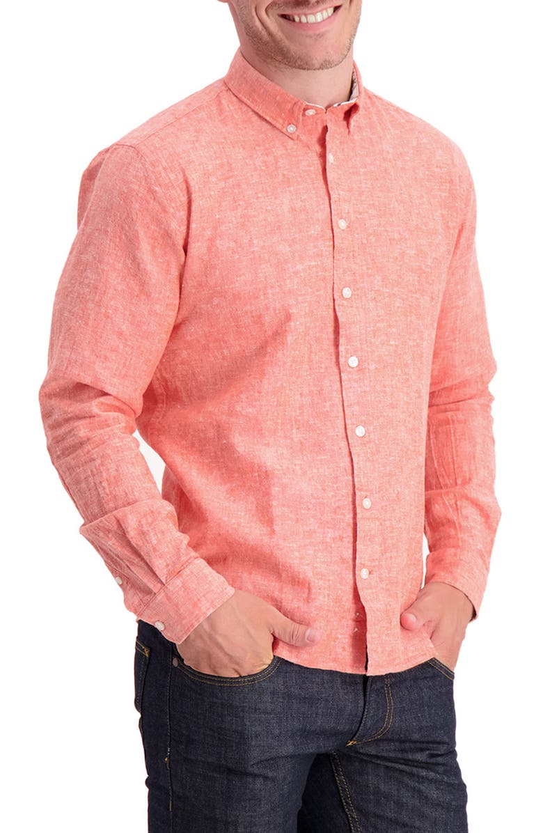 LINDBERGH Solid Cotton Regular Fit Shirt, Main, color, 