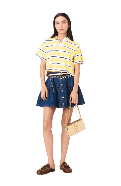 Striped short-sleeve polo