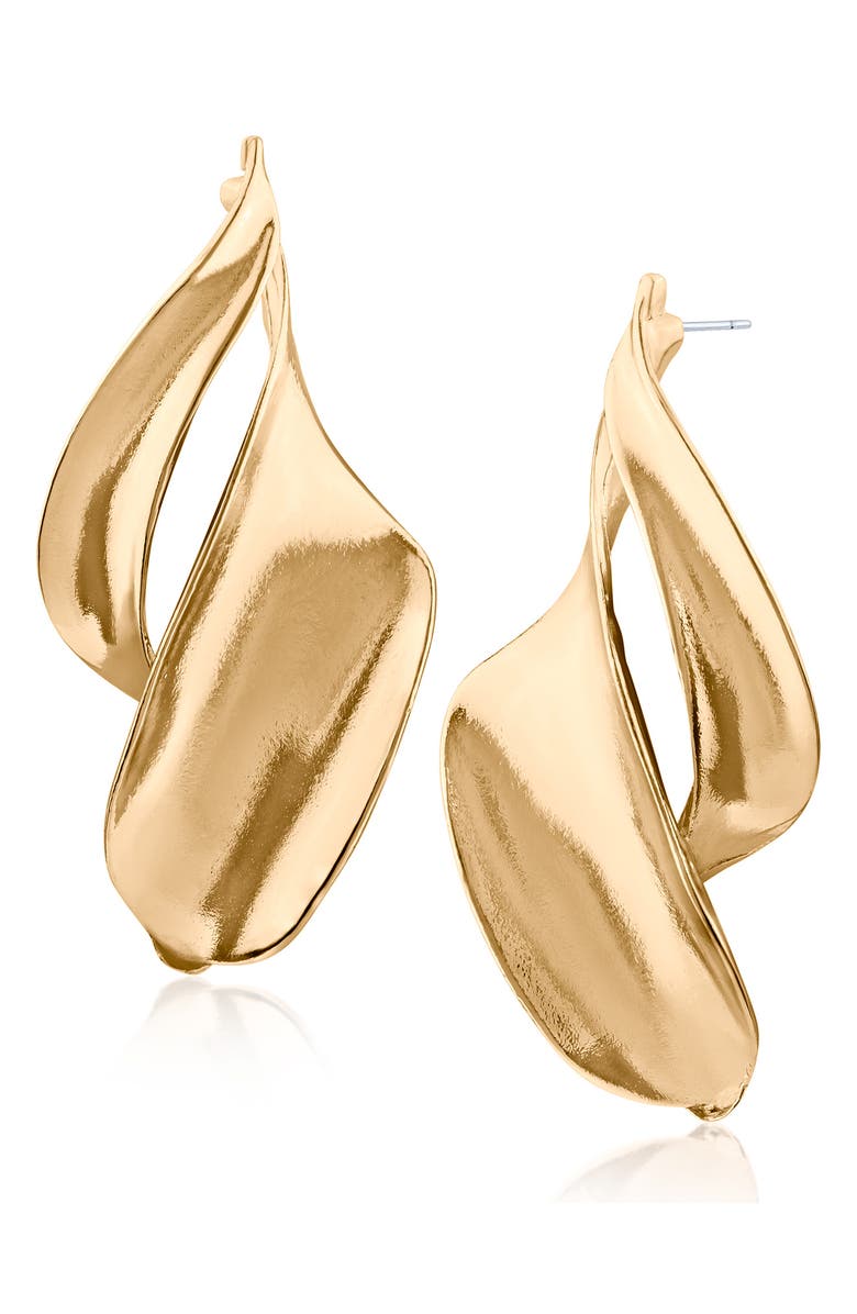 JARDIN Folded Twist Drop Earrings, Main, color, Gold
