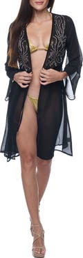 RANEES Net Embellished Cover-Up Duster