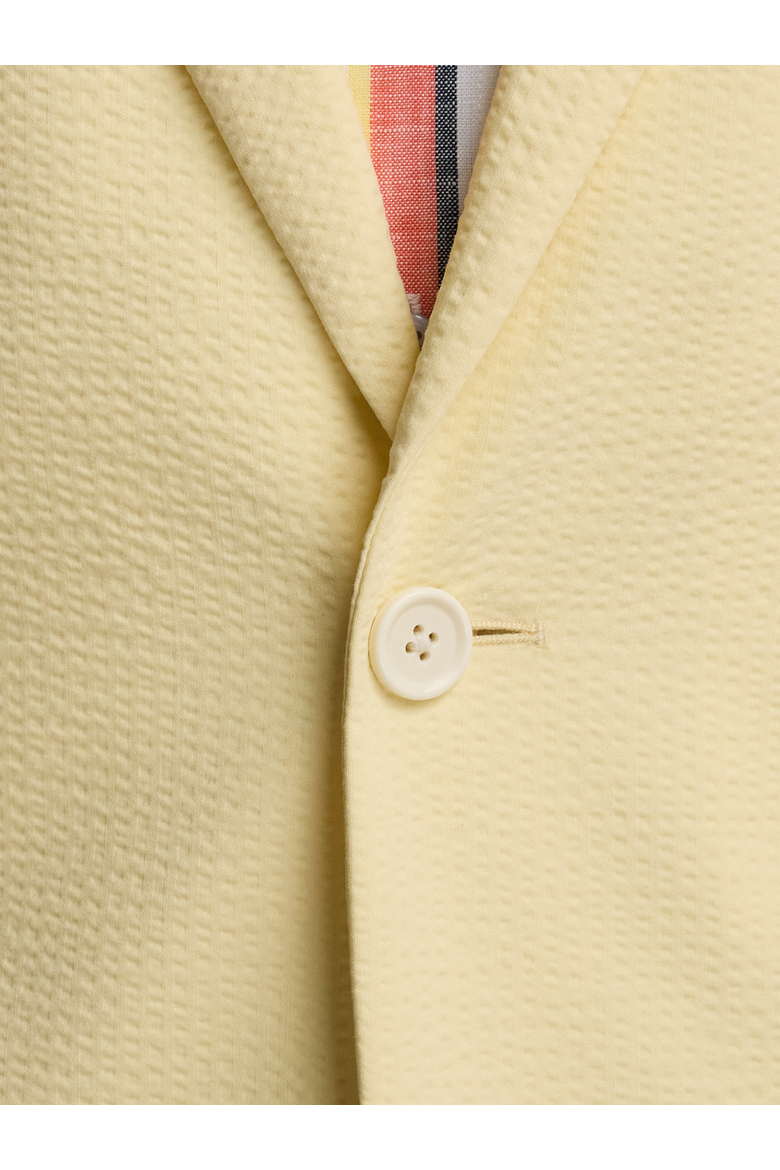 Cotton Blend Seersucker Single Breasted Notch Lapel Sport Coat, Alternate, color, Light Yellow