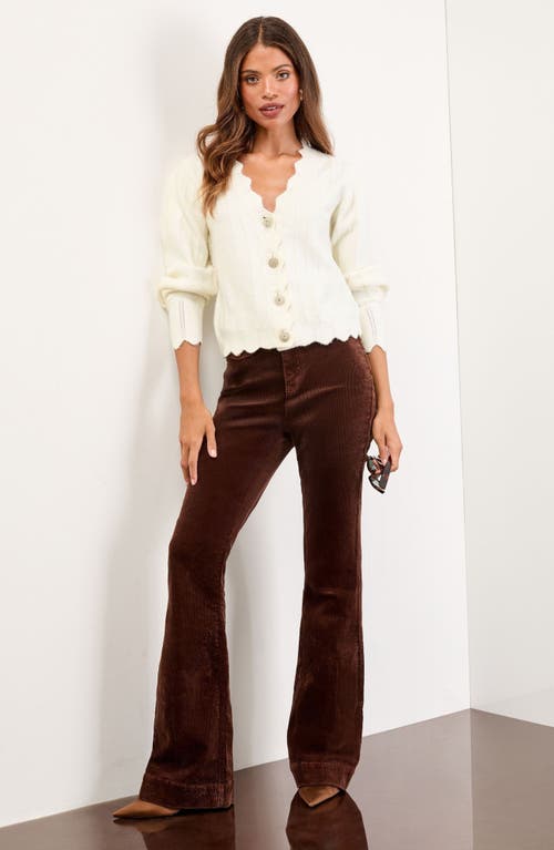 Lipsy Scallop Edge Cardigan In Neutral