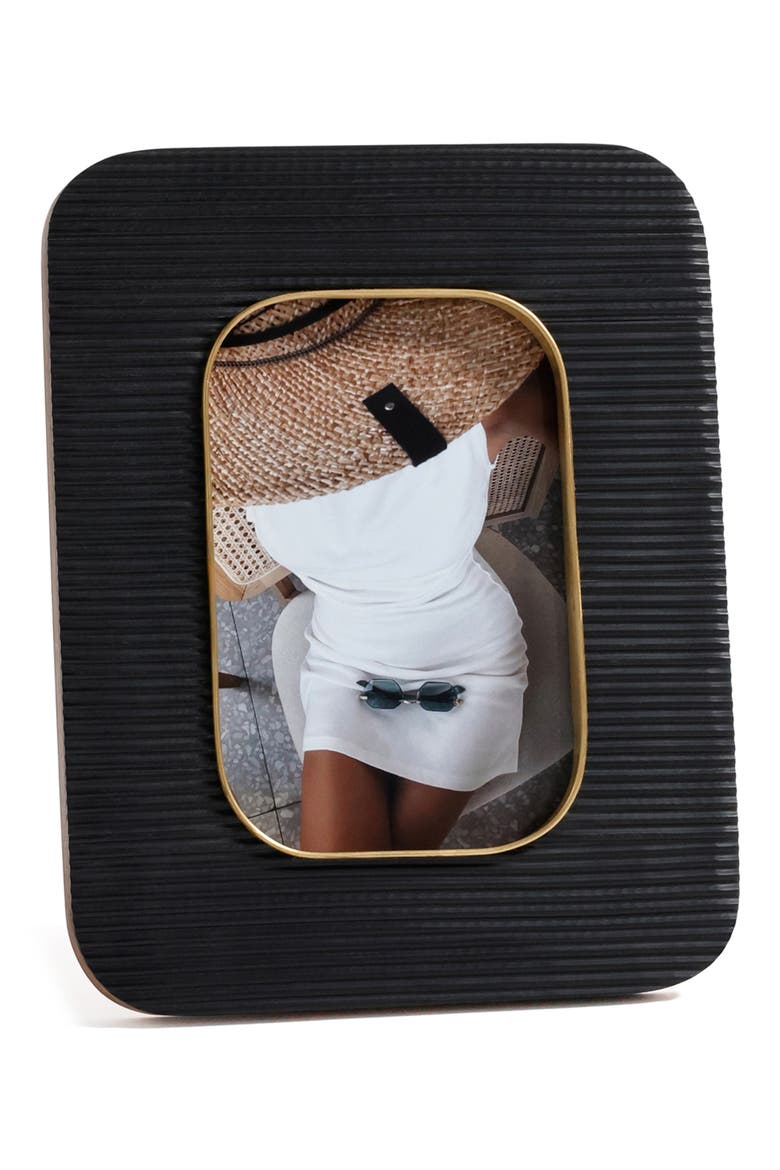 Ribbed Photo Frame, Main, color, BLACK