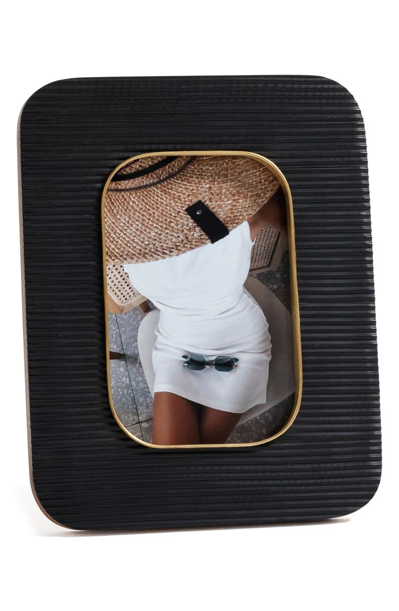 Zodax Ribbed Photo Frame, Main, color, Black