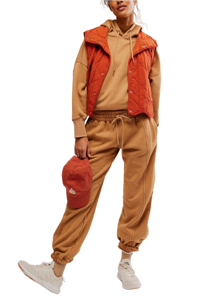 Free People FP Movement Sprint to the Finish Seamed Sweatpants, Alternate, color, Camel