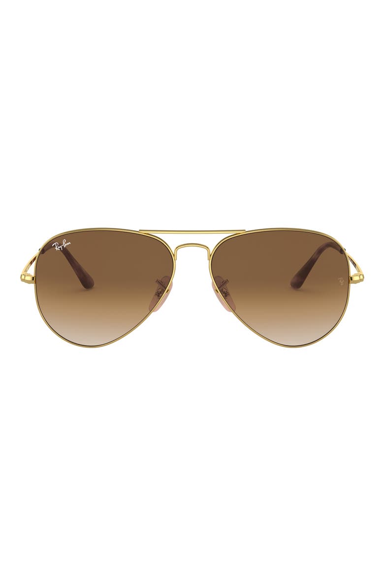 55mm Gradient Pilot Sunglasses, Main, color, GOLD