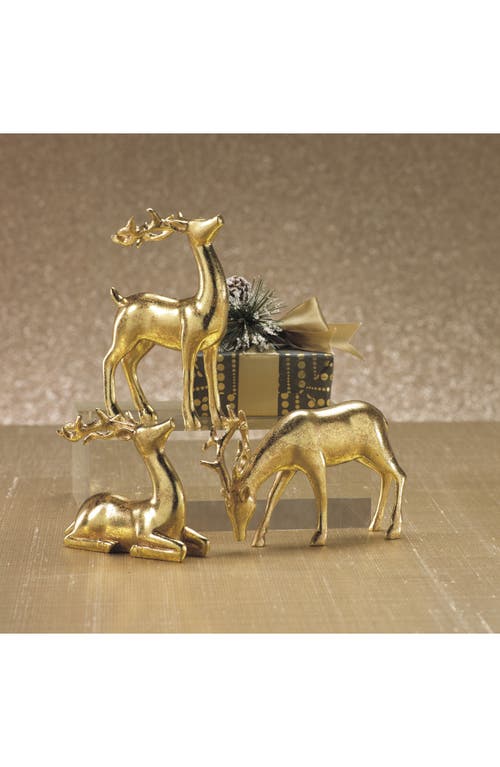 Zodax Set Of 6 Decorative Reindeer Figurines In Gold