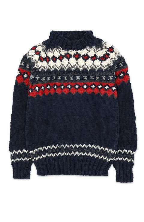 Navajo Pattern Merino Wool Pullover
