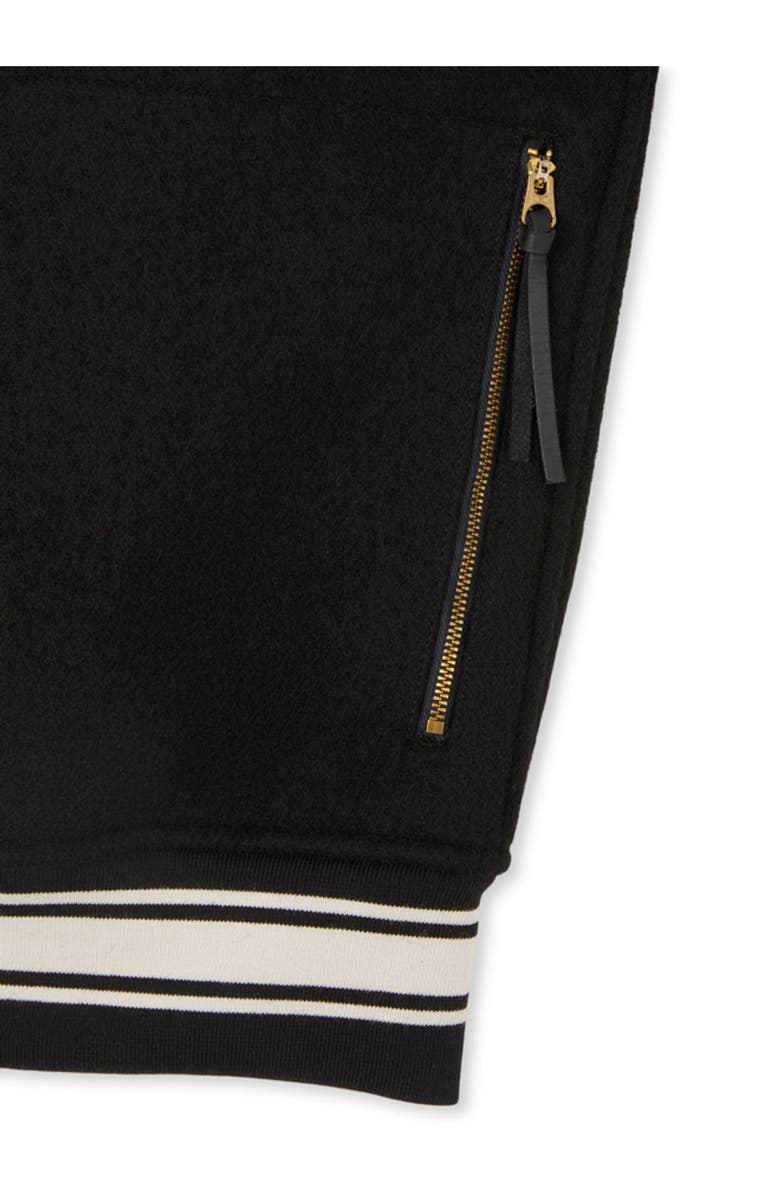 Fortela Oxford Wool Bomber Jacket, Alternate, color, Black