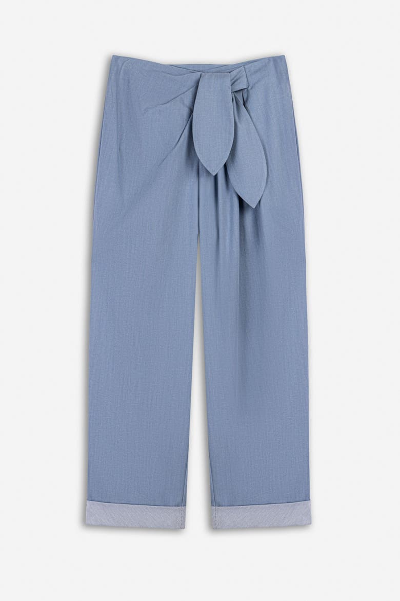 Textured Straight Leg Trousers, Alternate, color, Blue