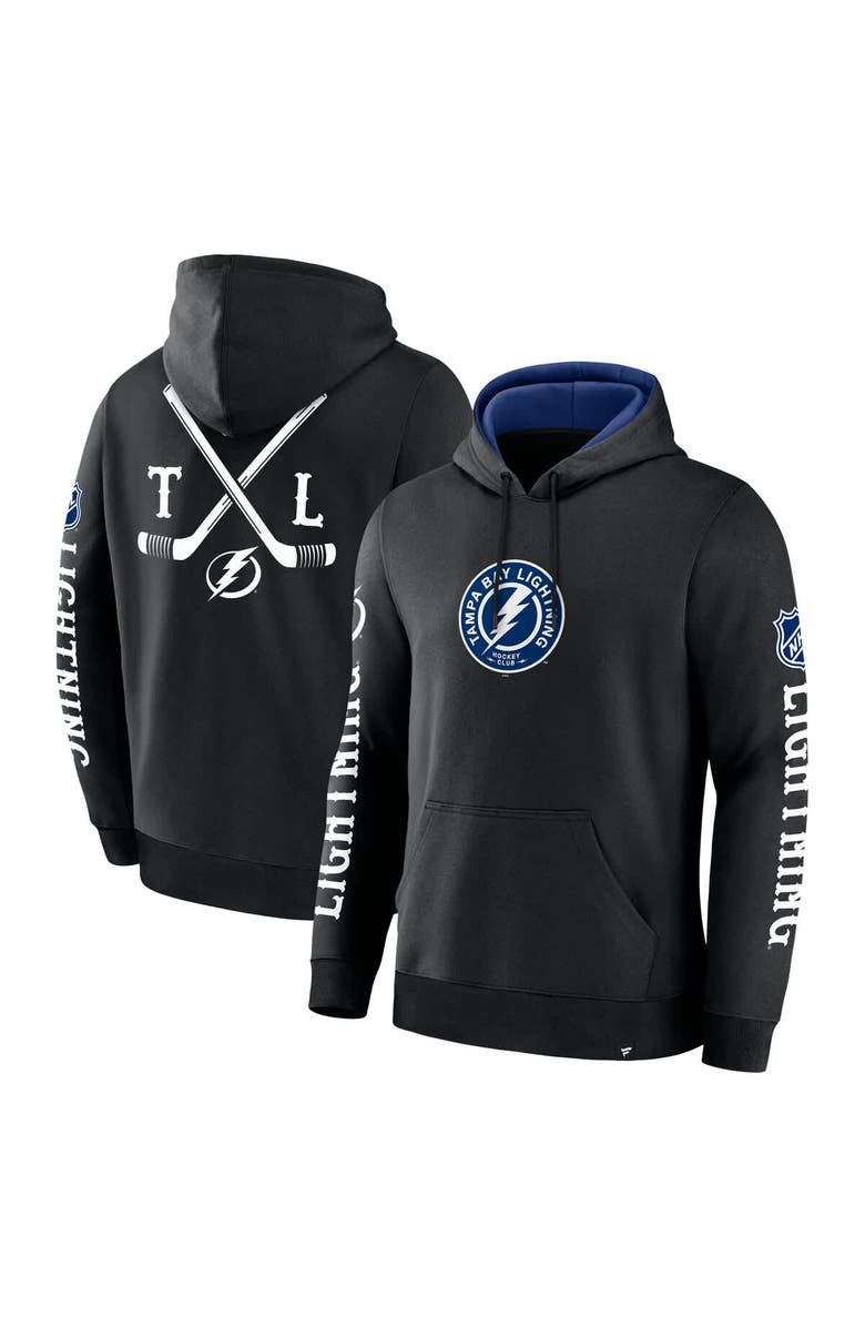 FANATICS Men's Fanatics Black Tampa Bay Lightning Big City Legacy Fleece Pullover Hoodie, Alternate, color,