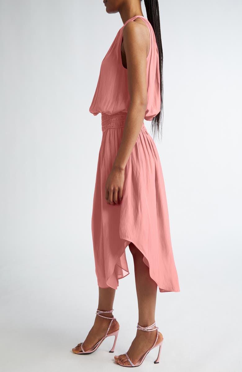 Ramy Brook Audrey Smocked Waist Sleeveless Midi Dress, Alternate, color, Pink Punch