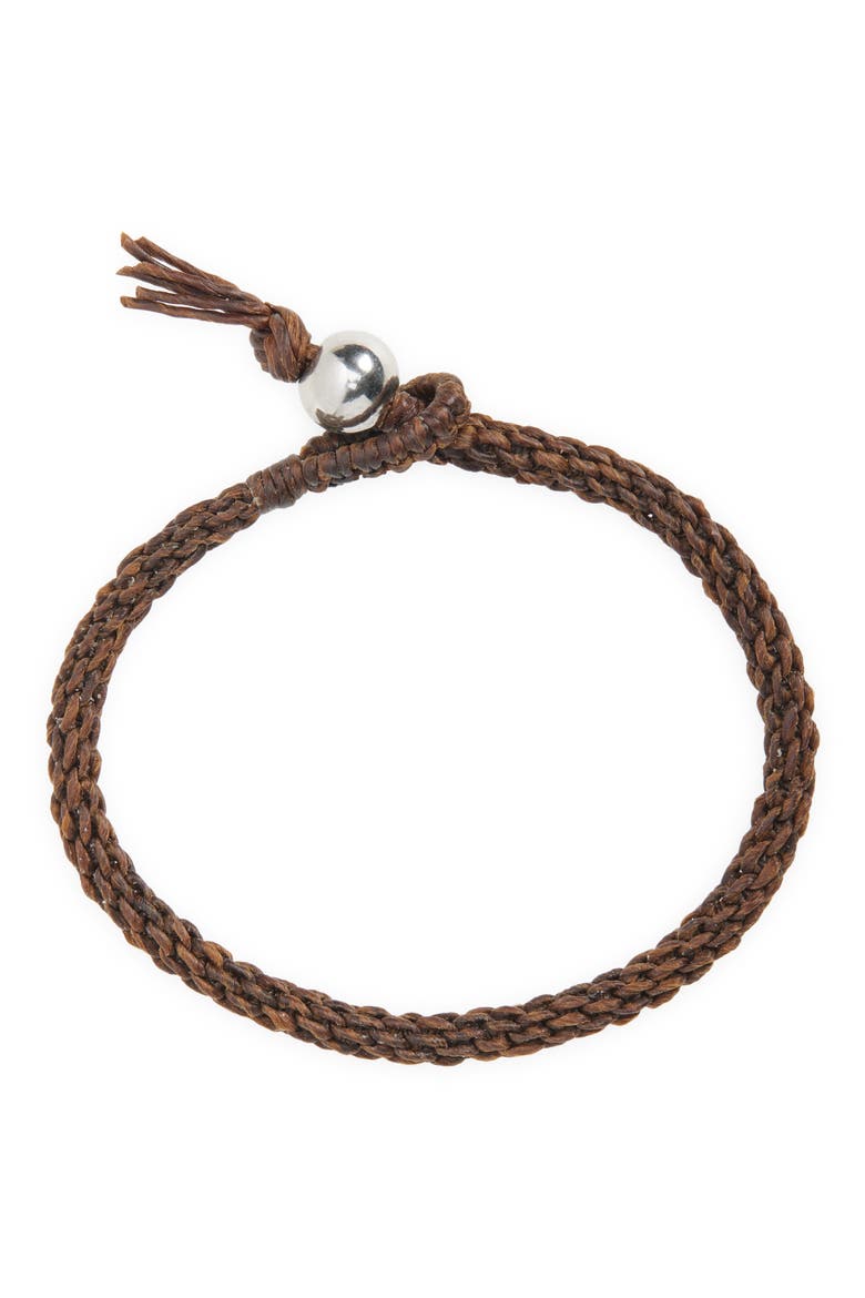 Men's Macramé Knotted Bracelet, Main, color, DARK BROWN
