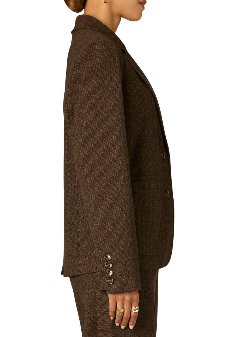 Single Breasted Blazer, Alternate, color, CHOCOLATE TRUFFLE