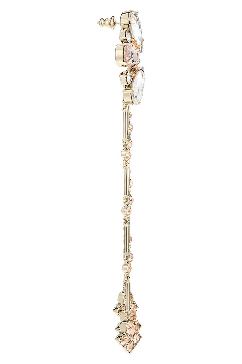 Crystal Fan Chandelier Drop Earrings, Alternate, color, PINK/ LIGHT GOLD