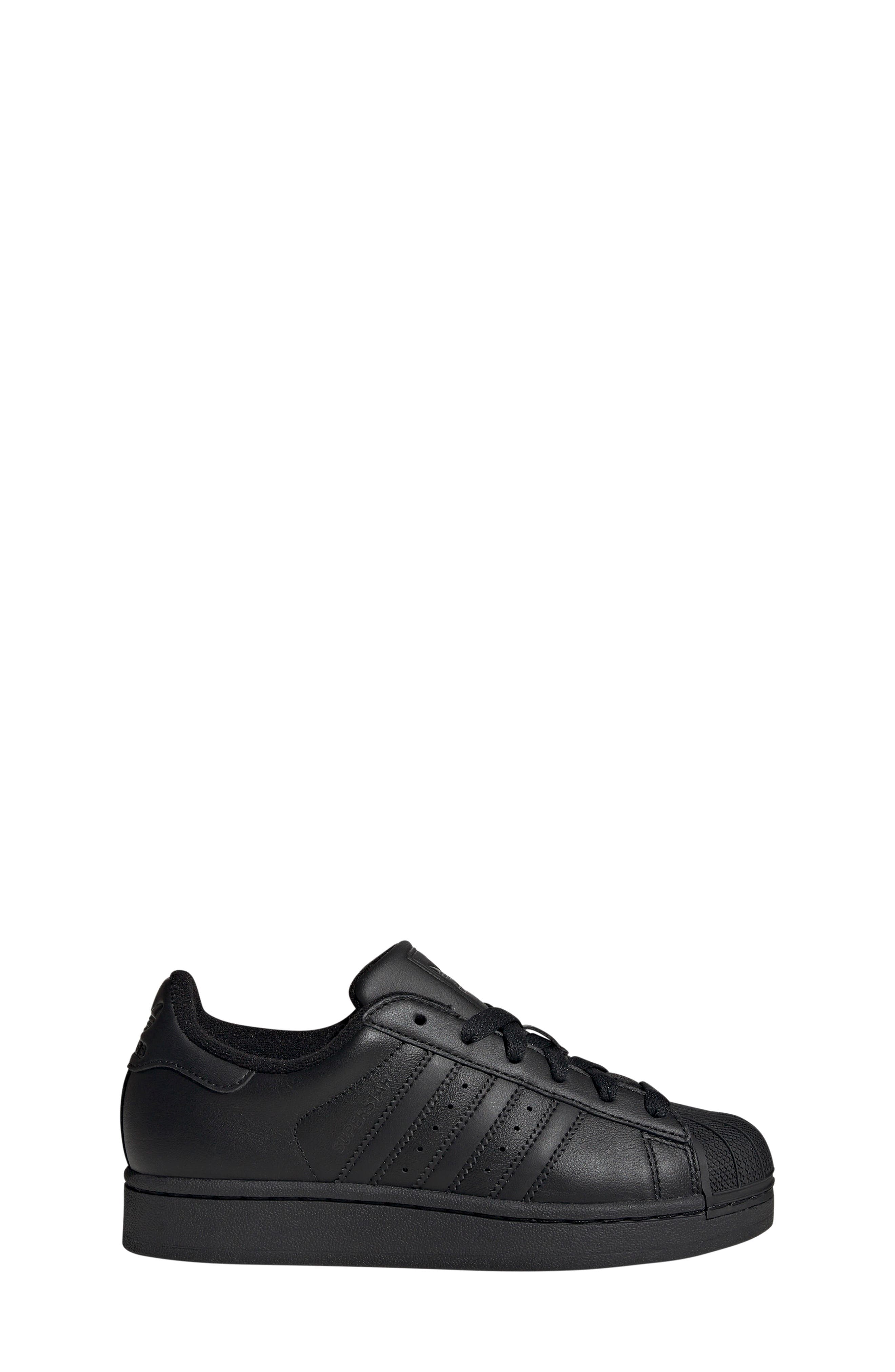Kids' Superstar Sneaker, Alternate, color, BLACK/ BLACK/ BLACK