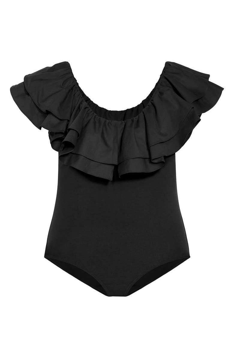 City Chic Ruffle Bodysuit, Alternate, color, 