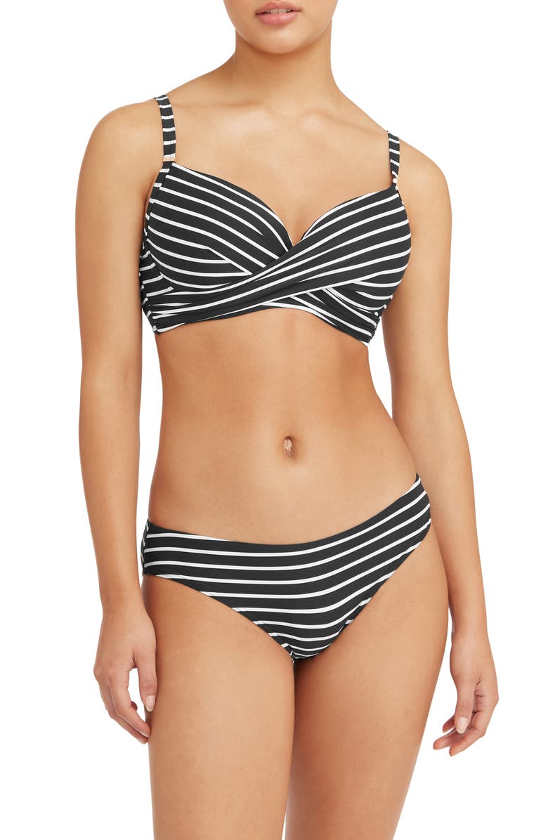 Sea Level Stripe Cross Front D- & DD-Cup Molded Bikini Top, Alternate, color,