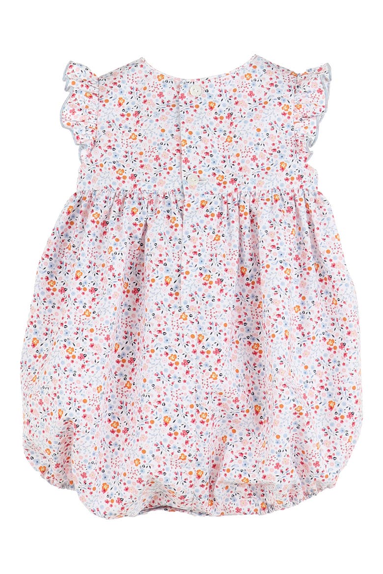 Floral Cotton Bubble Romper, Alternate, color, CORAL