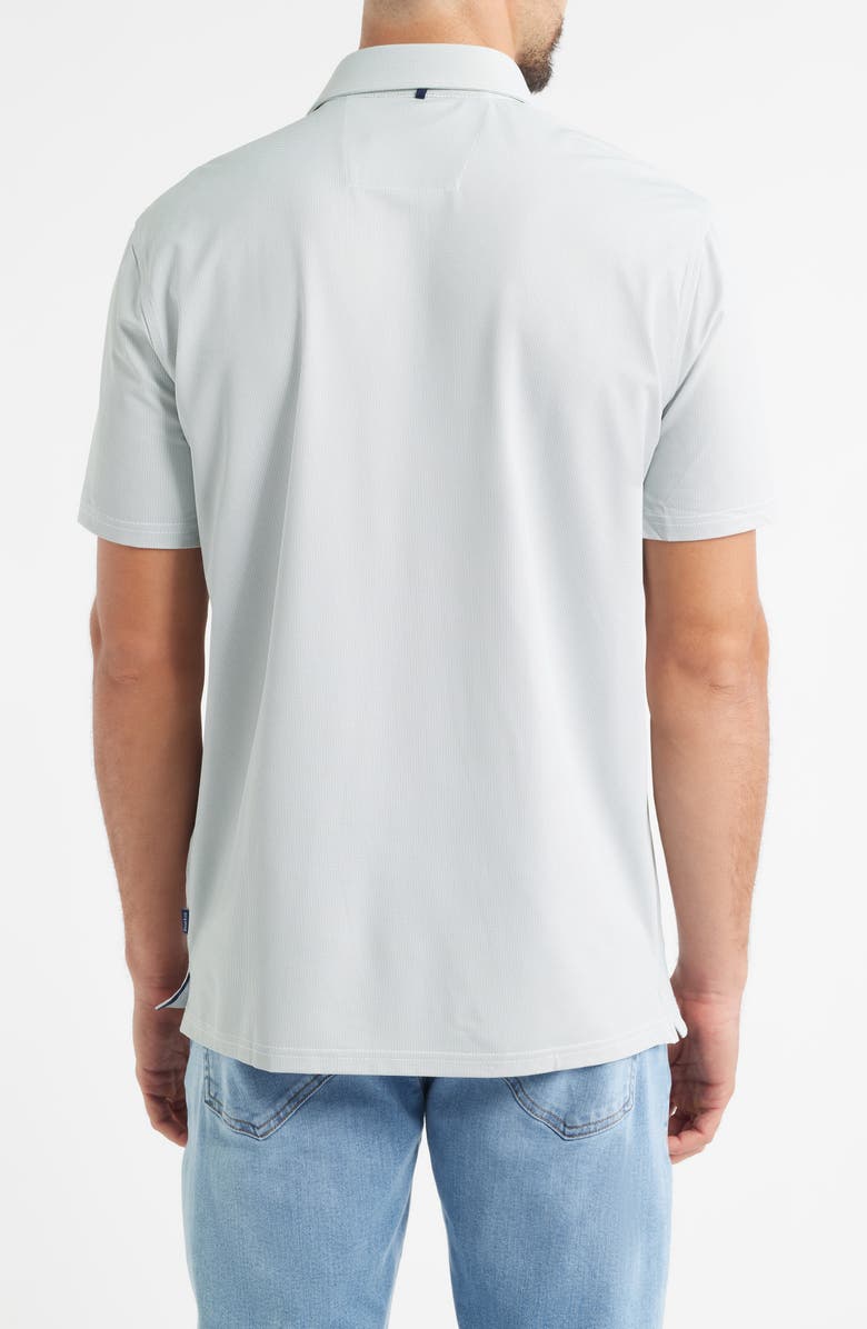 Stone Rose Bird's Eye Print Techno Stretch Performance Golf Polo, Alternate, color, Light Teal