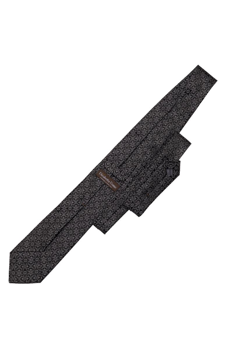 Elizabetta Palladio - Extra Long Silk Jacquard Tie for Men, Alternate, color, Black