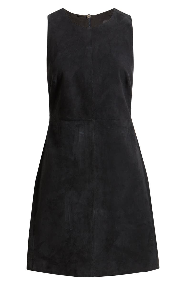 BOSS Sycara Sleeveless Suede Minidress, Alternate, color, Sky Captain