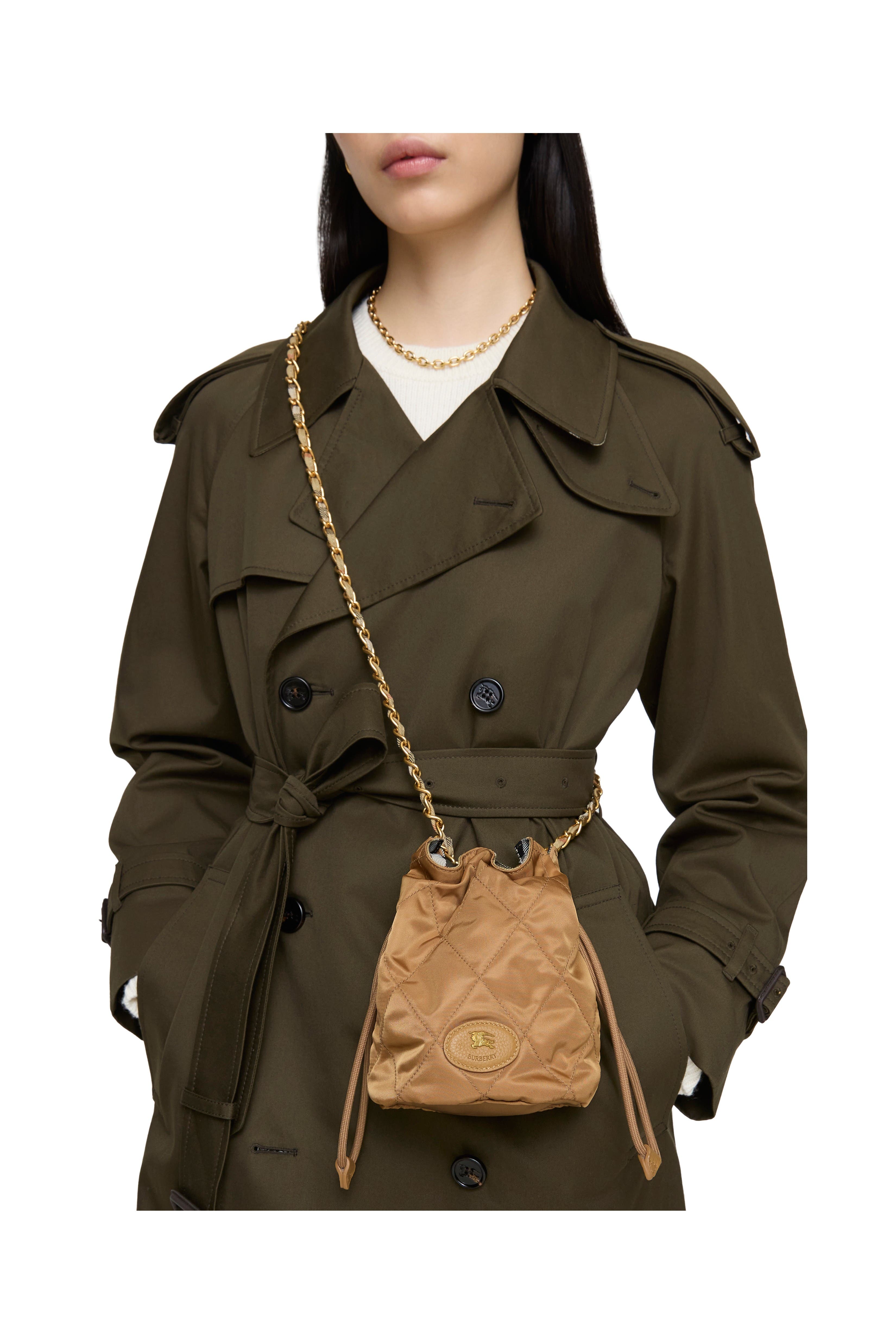 Burberry Horseshoe Chain Pouch, Alternate, color, Teak Brown