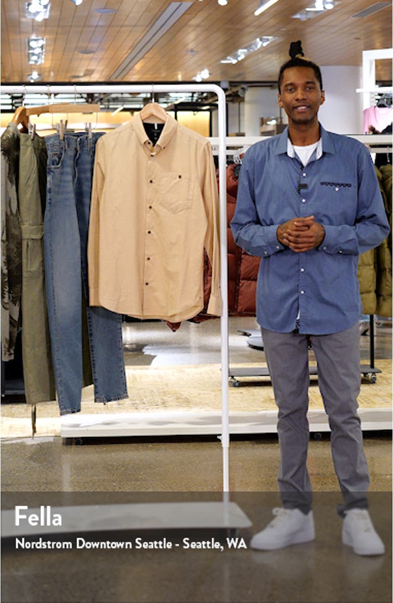 Lecco Slim Fit Corduroy Button-Down Shirt, sales video thumbnail