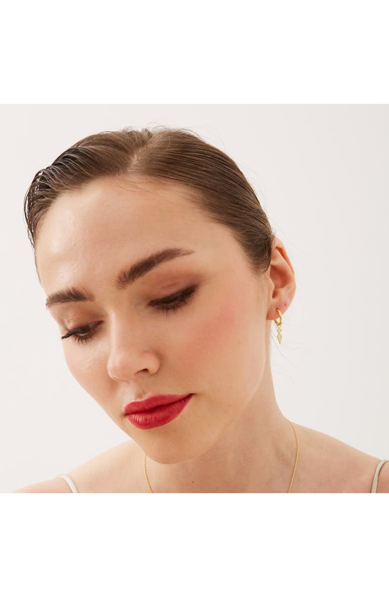 Spero London Sterling Silver Pave Spike Rhombus Drop Earrings, Alternate, color, Gold