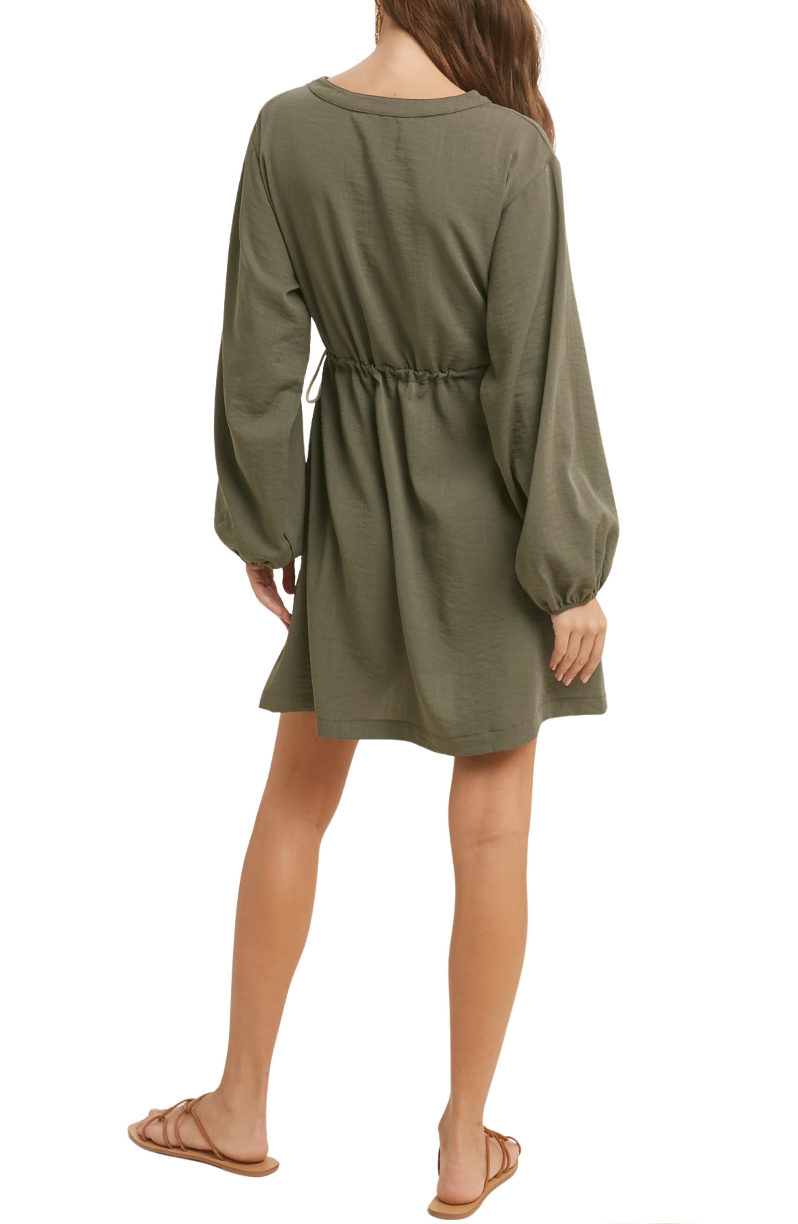Long Sleeve Drawstring Dress - image 2