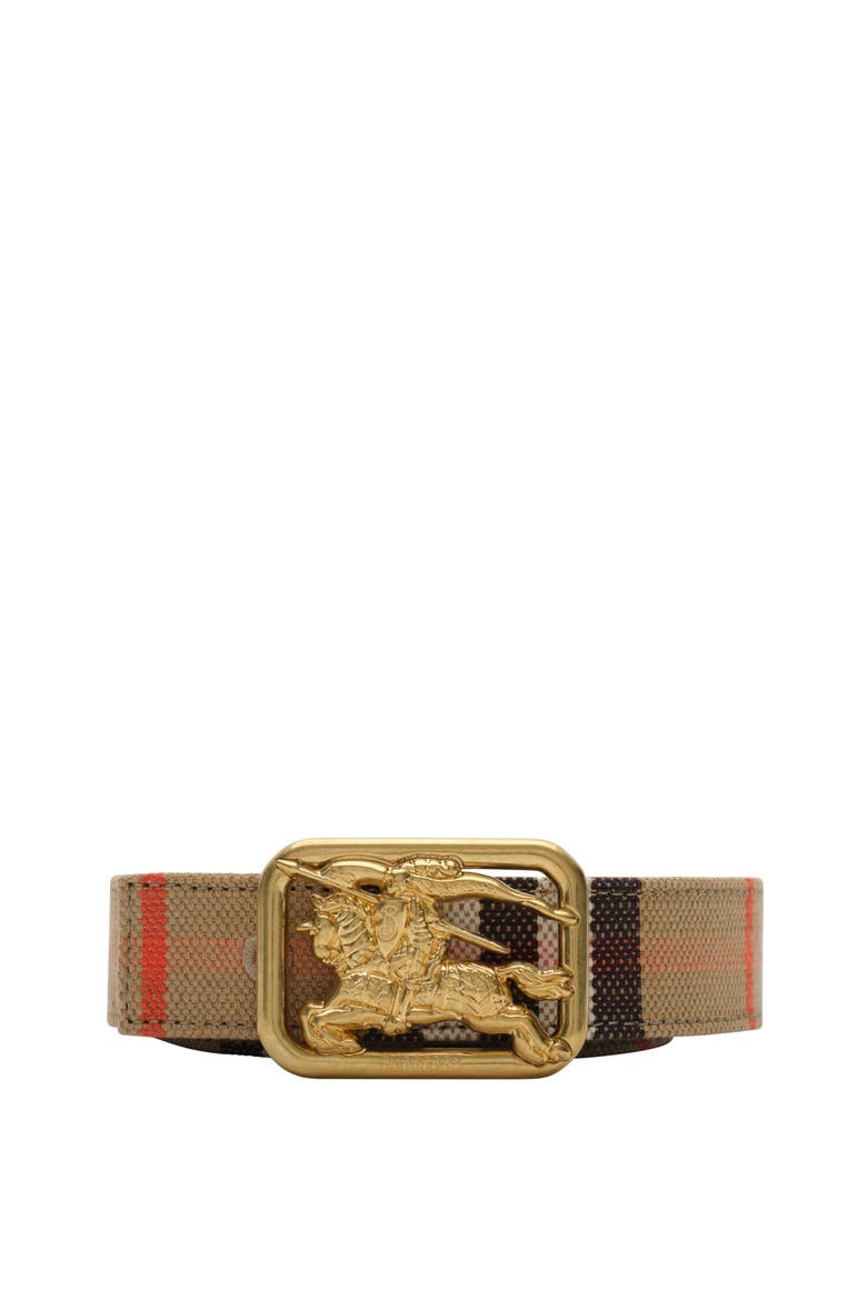 Reversible Check Rider Belt, Main, color, Sand beige/peat brown