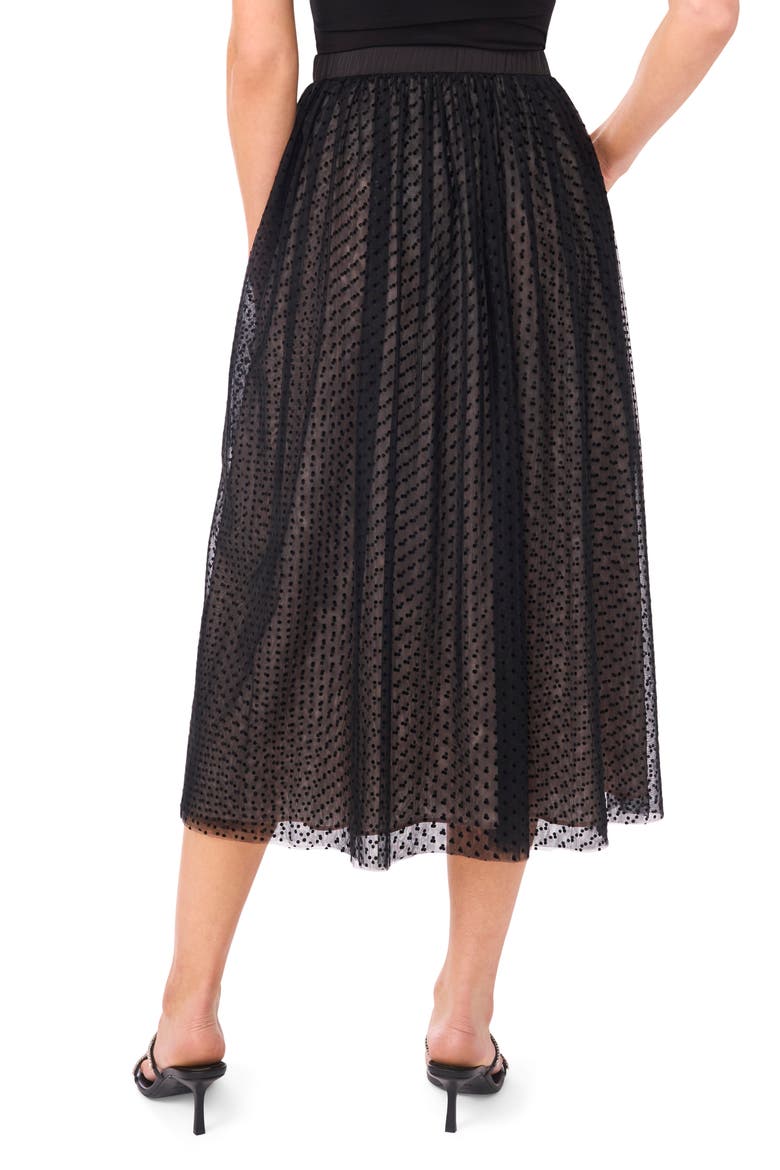 Swiss Dot Tulle Midi Skirt, Alternate, color, RICH BLACK