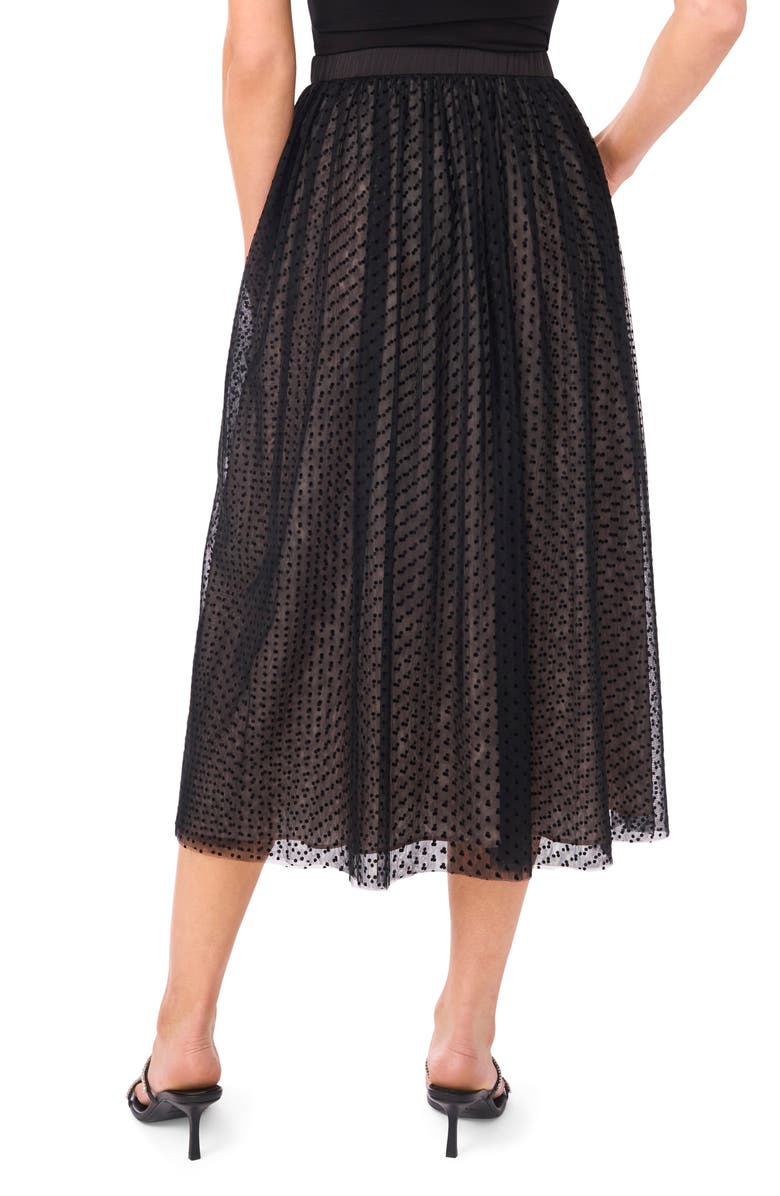 CeCe Swiss Dot Tulle Midi Skirt, Alternate, color, Rich Black