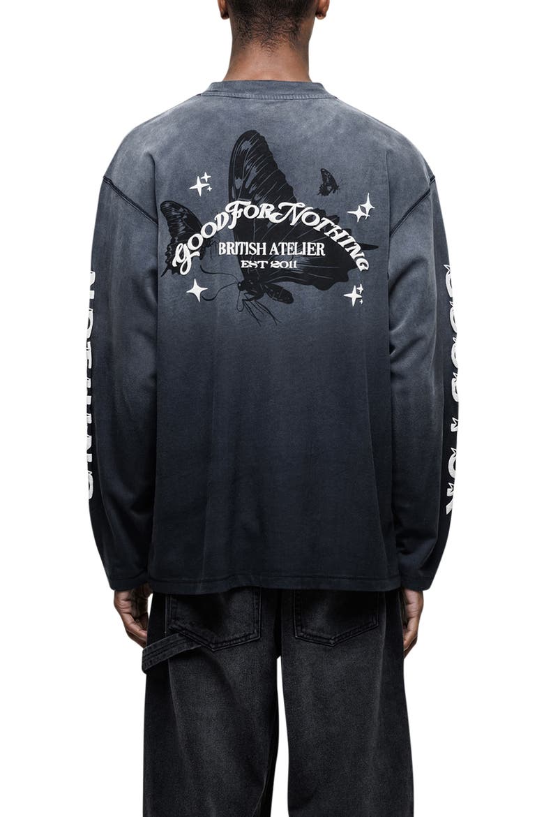 Liberty Relaxed Long-Sleeve Printed T-Shirt, Alternate, color, BLACK