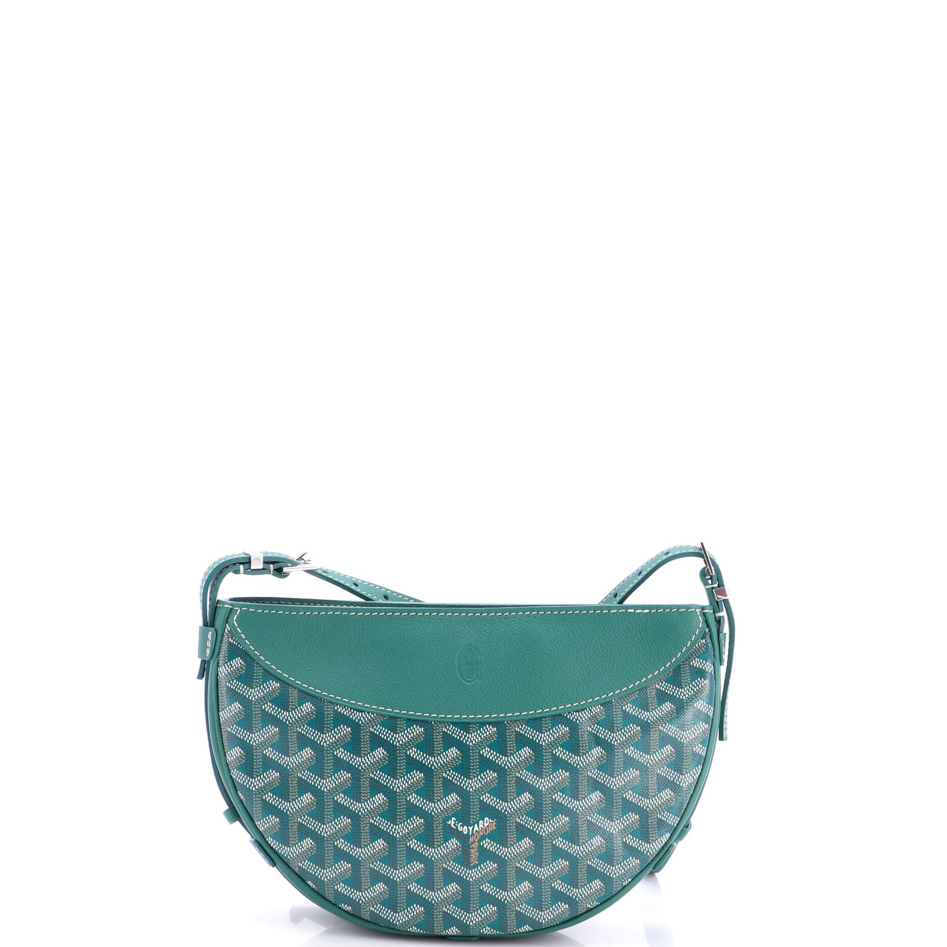Hirondelle Shoulder Bag Coated Canvas and Leather, Alternate, color, Green