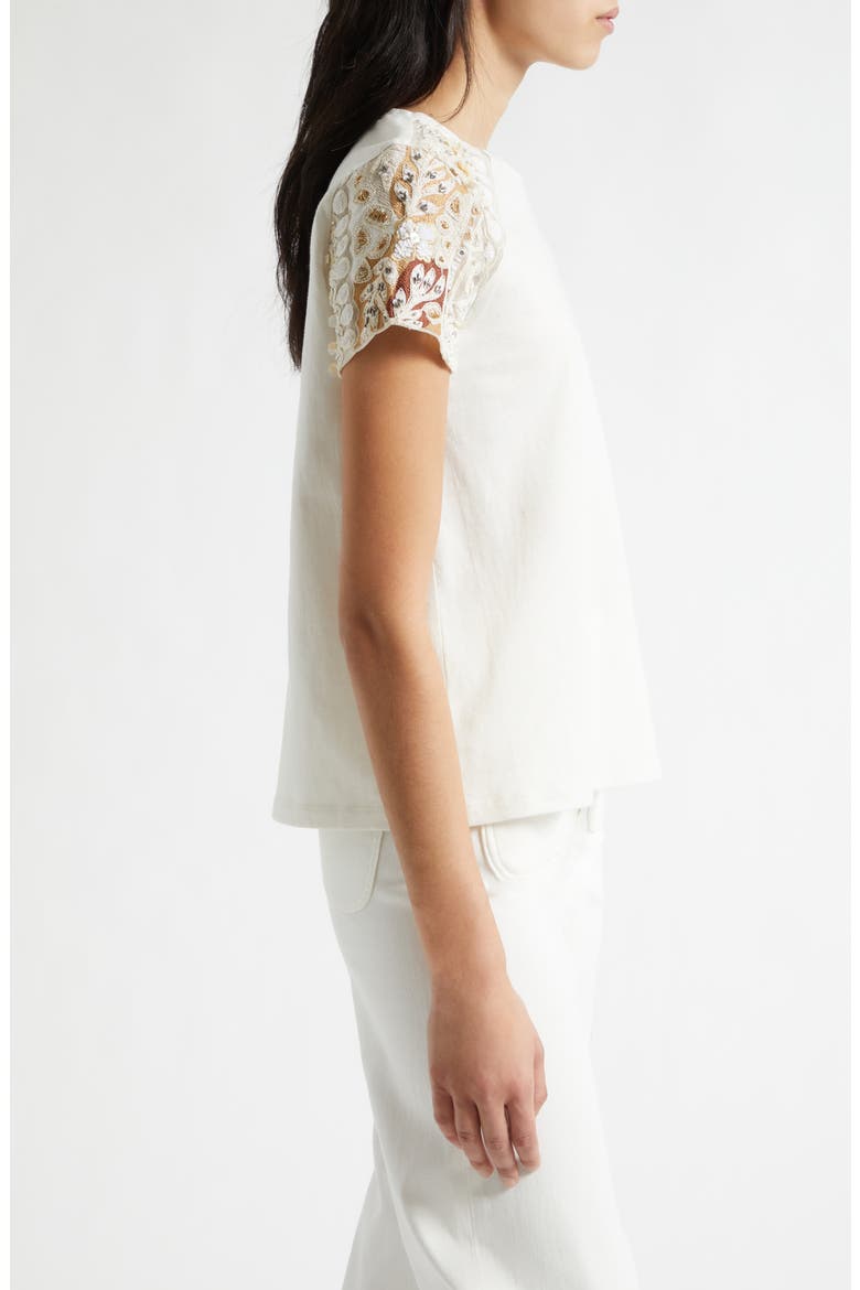 Tyler Sequin Embroidery Detail Cotton T-Shirt, Alternate, color, COFFEE COMBO