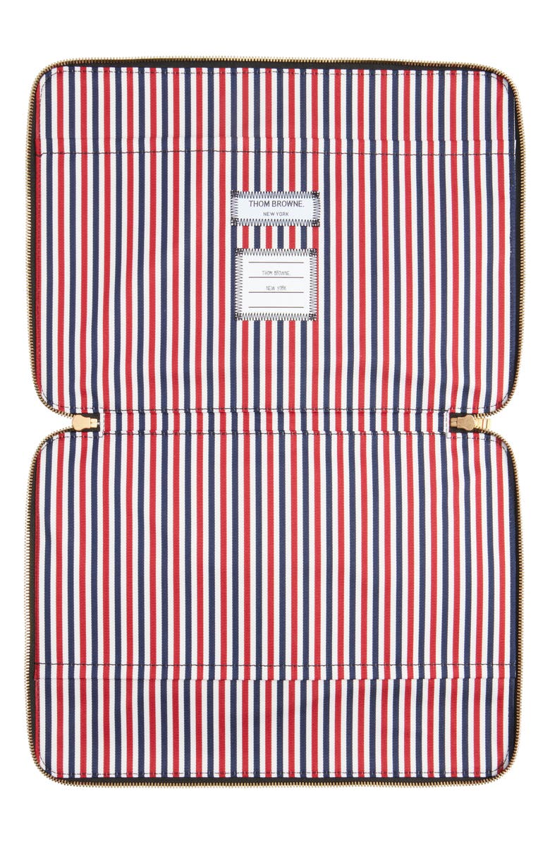 Thom Browne Small RWB Leather Folio, Alternate, color, Black