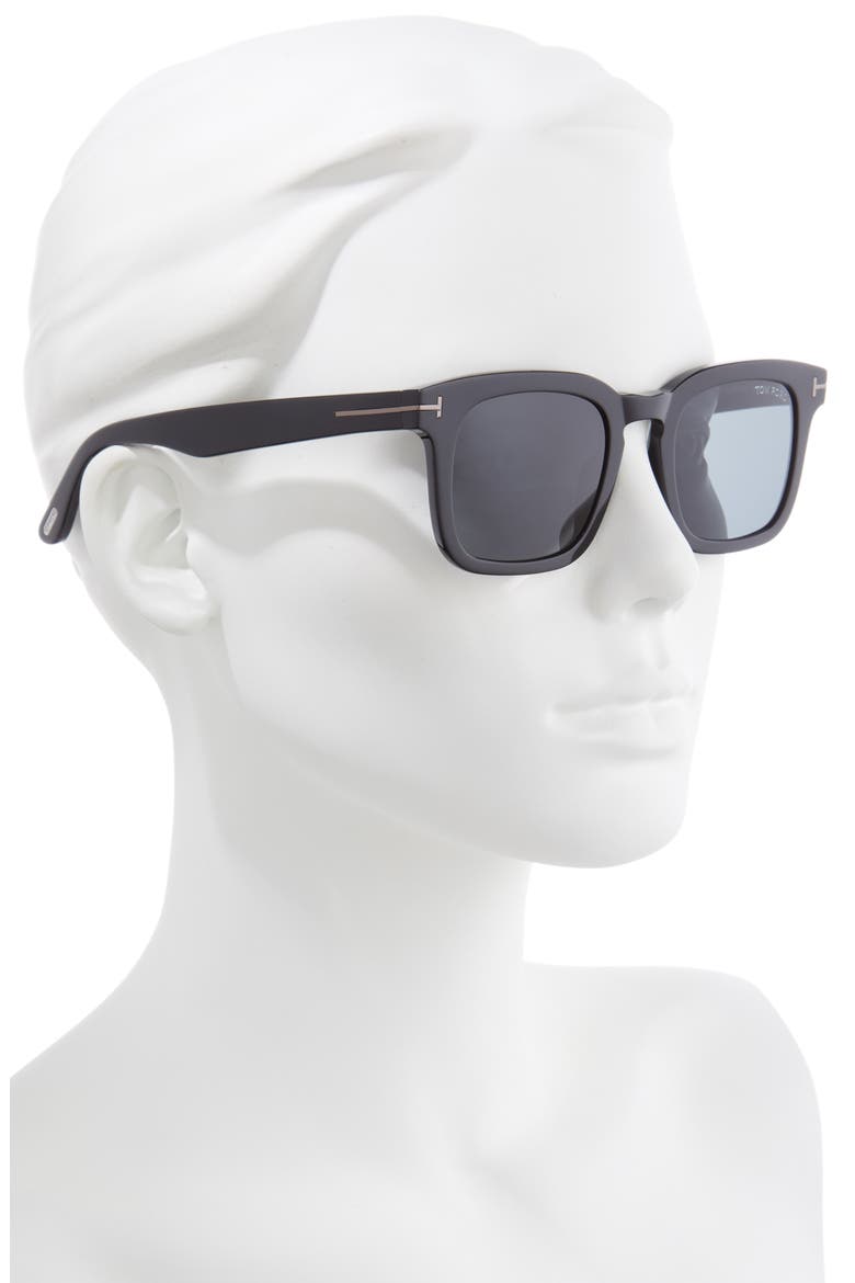 Dax 50mm Square Sunglasses, Alternate, color, SHINY BLACK/ SMOKE