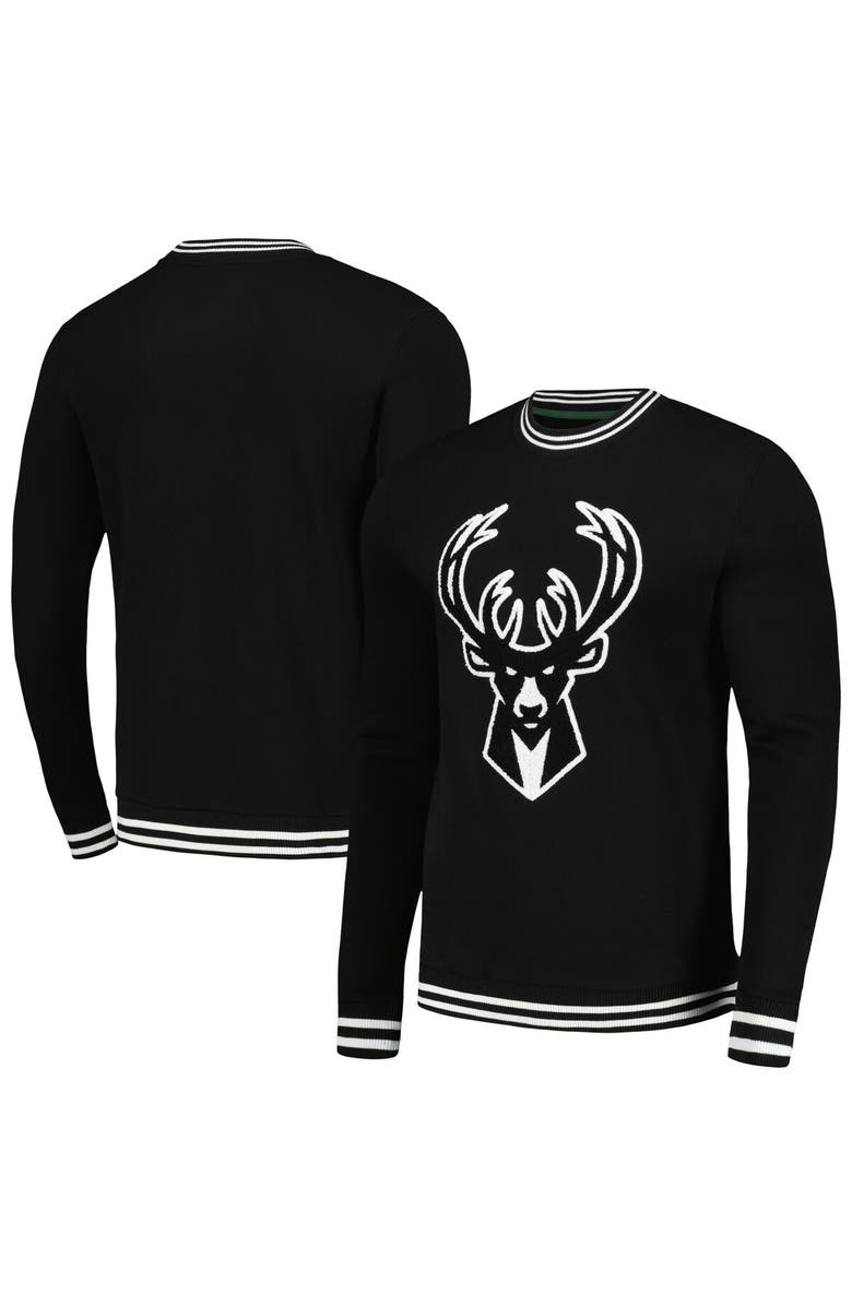 Stadium Essentials Men's Stadium Essentials Black Milwaukee Bucks Club Level Pullover Sweatshirt, Main, color, 