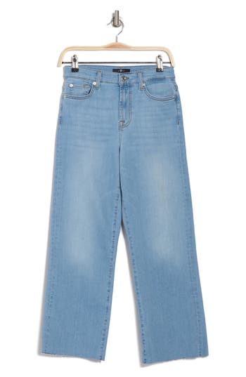 7 For All Mankind Alexa High Waist Crop Wide Leg Jeans In Sirte