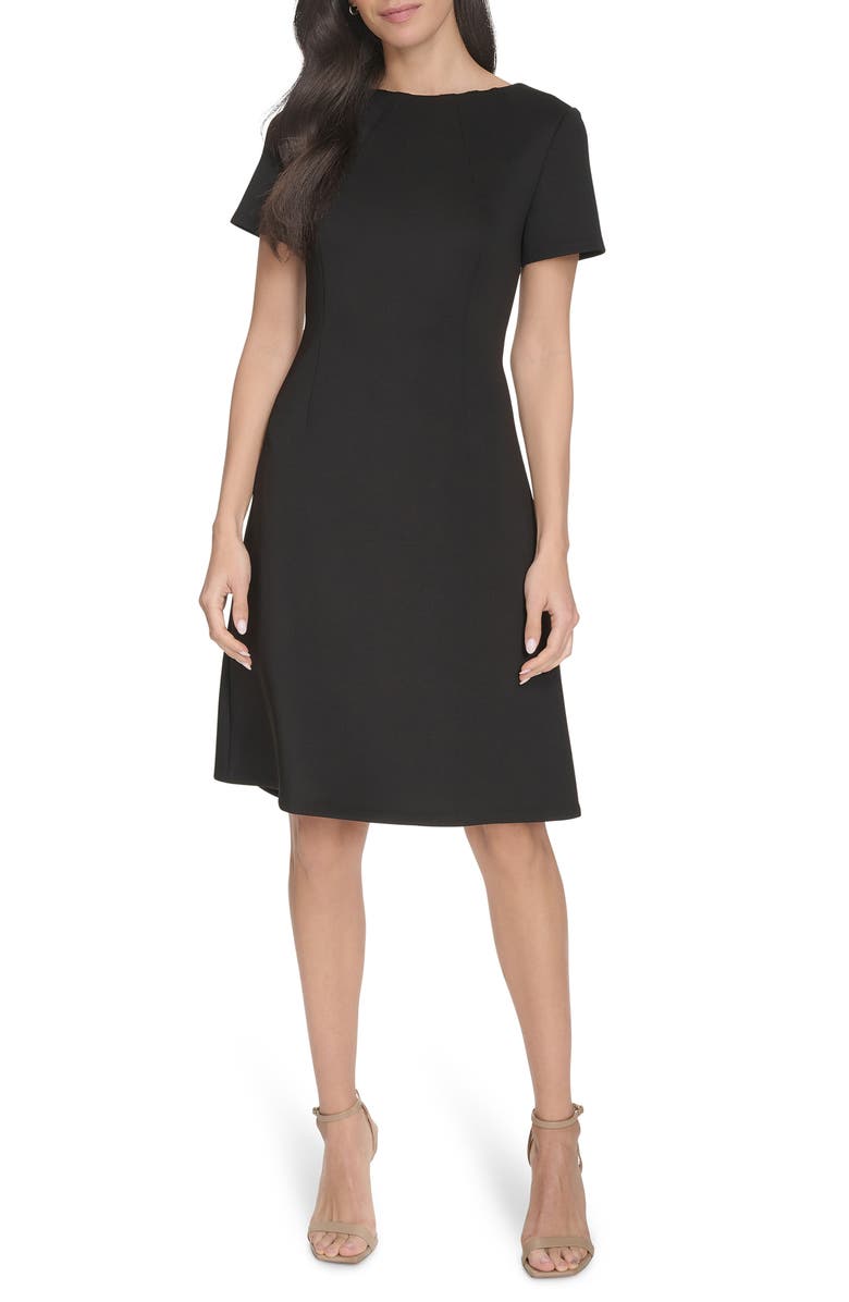 Calvin Klein Short Sleeve A-Line Dress, Alternate, color, 
