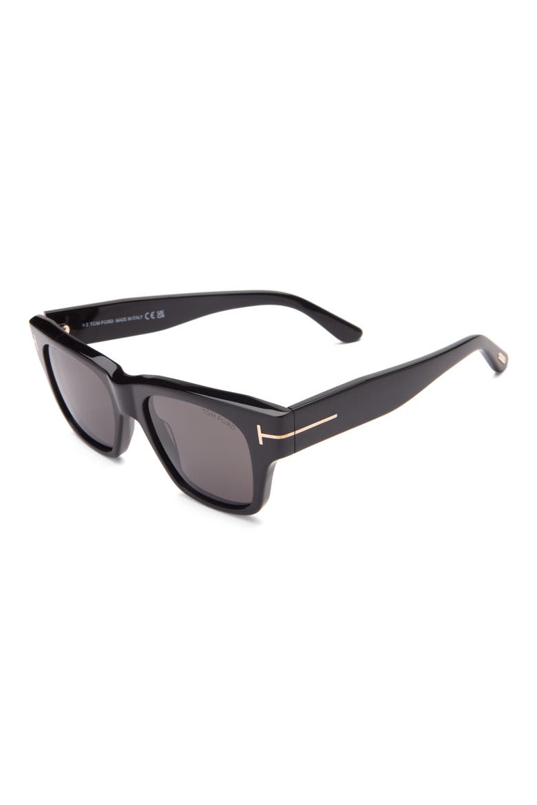 Caine 53mm Square Sunglasses, Alternate, color, SHINY BLACK / SMOKE