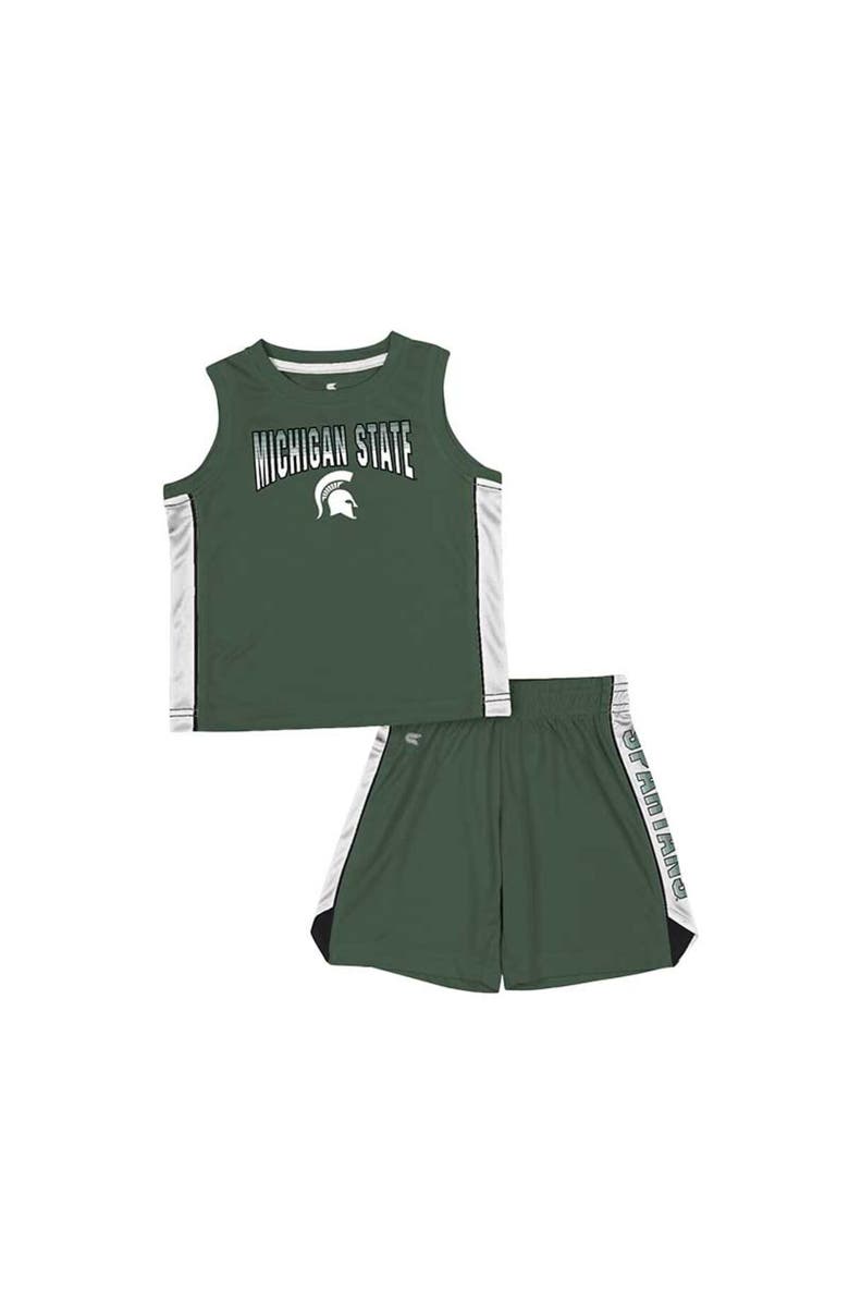 COLOSSEUM Toddler Colosseum Green Michigan State Spartans Vecna Tank Top & Shorts Set, Main, color, 